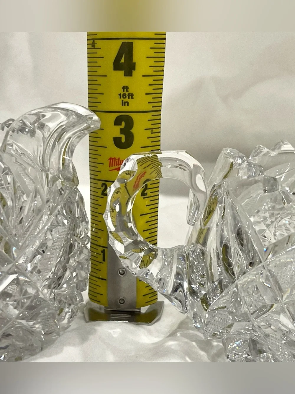 American Brilliant Era Handblown Hand Cut Crystal Sugar & Creamer Set |Prismatic